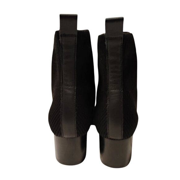 Everlane Sock Boots Ankle Booties Ribbed Stretch 2" Block Heels Classic Black 6 - Picture 5 of 11